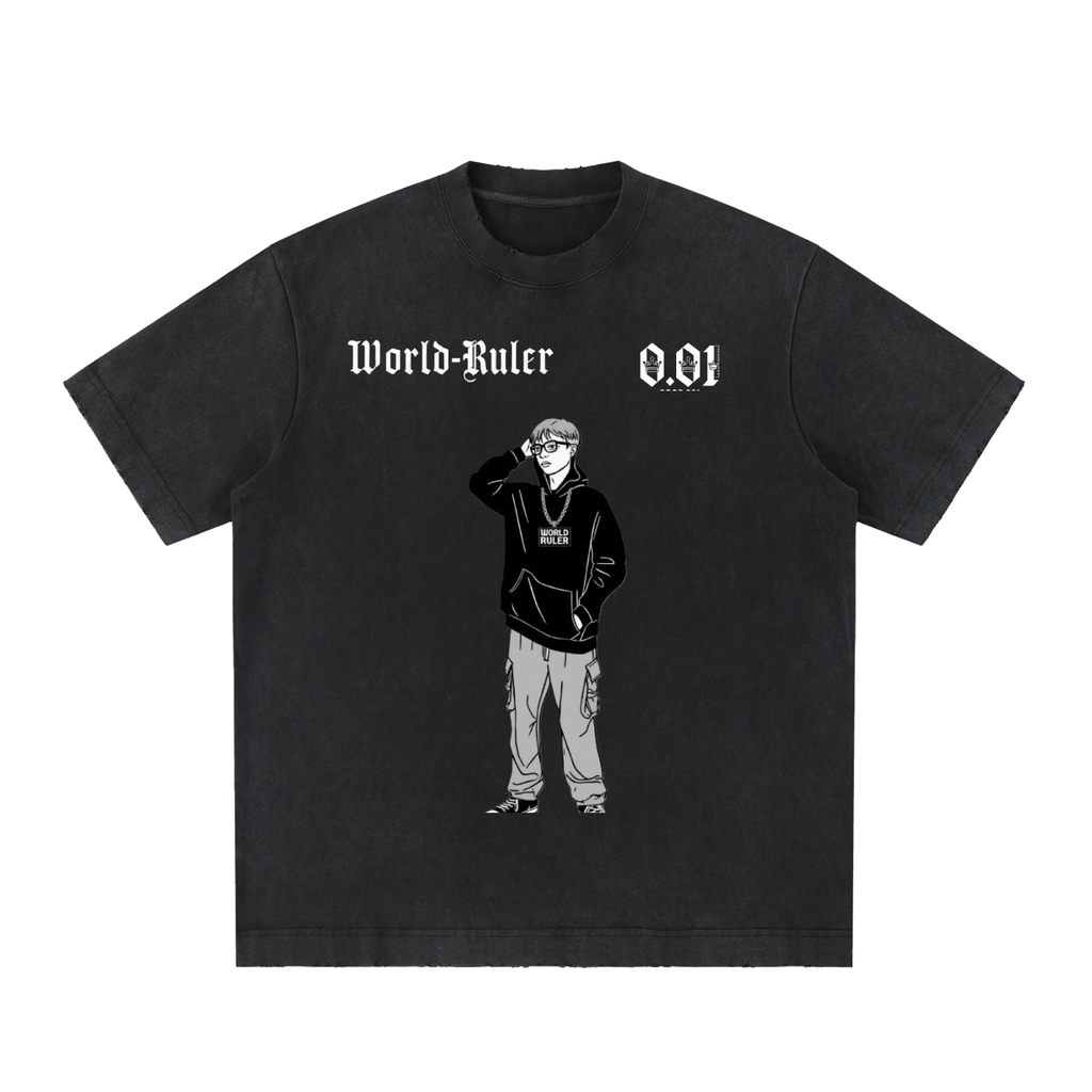 World Ruler Vintage Washed Frayed T-Shirt