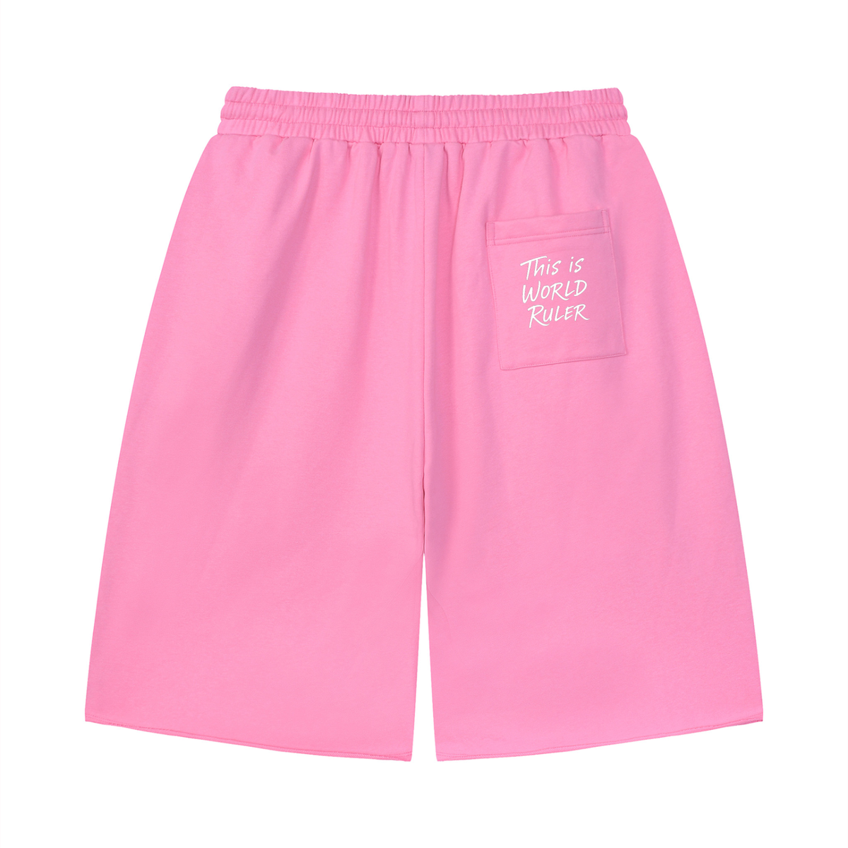 World Ruler Loose Pink Raw Edge Shorts