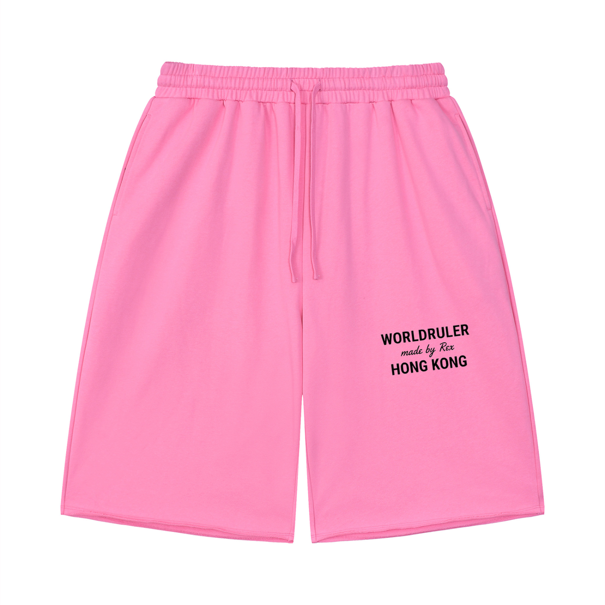 World Ruler Loose Pink Raw Edge Shorts